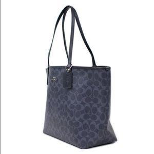 Coach F58293 Reversible Denim Midnight Tote Bag